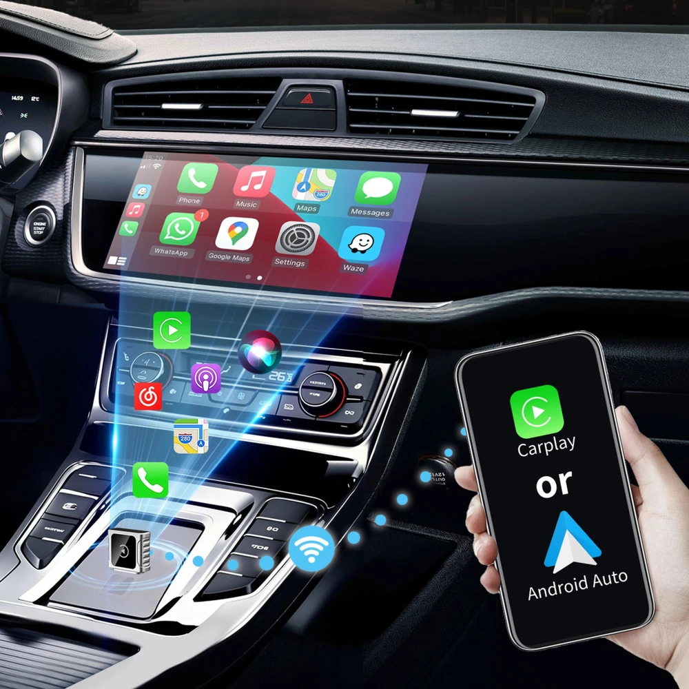 „Swissten CarLink“ adapteris (Apple CARPLAY/ANDROID AUTO) / „Bluetooth“ / USB-A/C