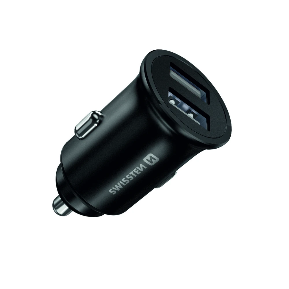 SWISSTEN CL adaptér do auta 2x USB-A juoda