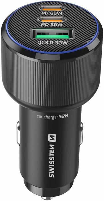 Įkroviklis Swissten Car Charger 2x USB-C PD / USB / 95W