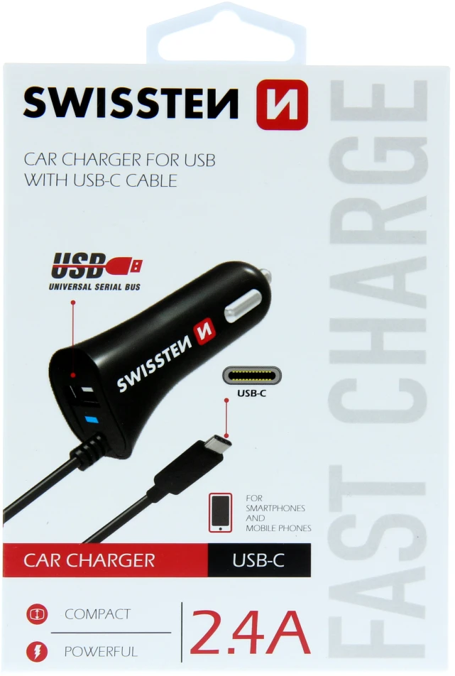 Swissten įkroviklis Vienetinis 1x USB-A 2,4 A (20111500)