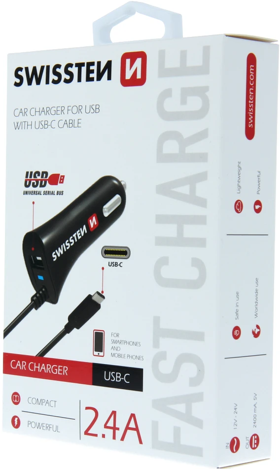 Swissten įkroviklis Vienetinis 1x USB-A 2,4 A (20111500)
