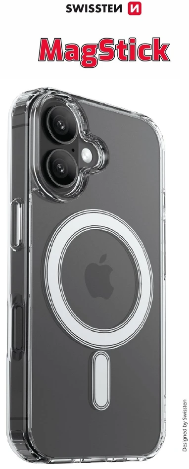 Dėklas „Swissten Clear Jelly Magstick“, skirta „iPhone 16 Plus Transparent“.