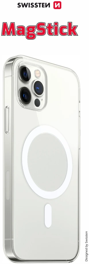 Dėklas Swissten Clear Jelly MagStick Apple iPhone 12 / 12 Pro skaidrus