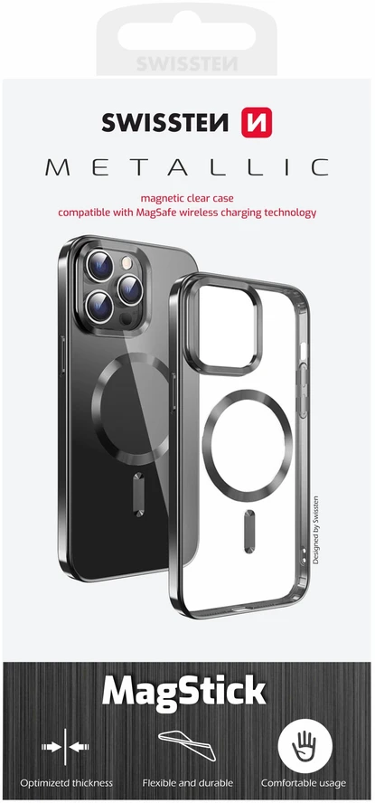 Swissten Clear Jelly Magstick metalinis dėklas, skirtas Apple iPhone 15 Pro Max