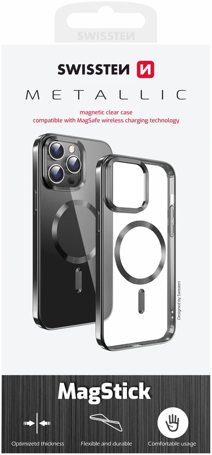 Swissten Clear Jelly Magstick metalinis dėklas, skirtas Apple iPhone 15