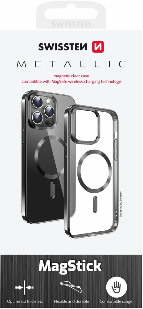 Swissten Clear Jelly Magstick metalinis dėklas, skirtas Apple iPhone 16 Pro Max