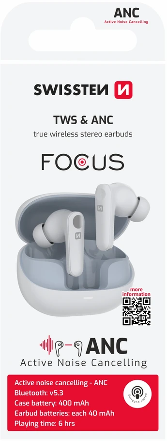 Ausinės SWISSTEN FOCUS baltas