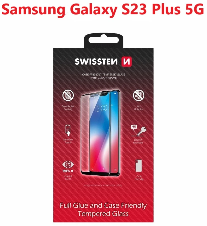 Swissten Full Face Tempered Glass Samsung Galaxy S23 Plus5G Juodas