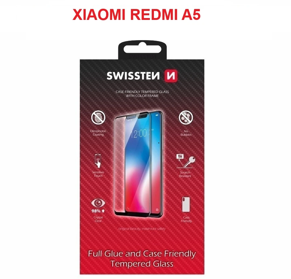 „Swissten“ viso veido spalvotas rėmelis grūdintas stiklas, skirtas „Xiaomi Redmi A5 4G“.