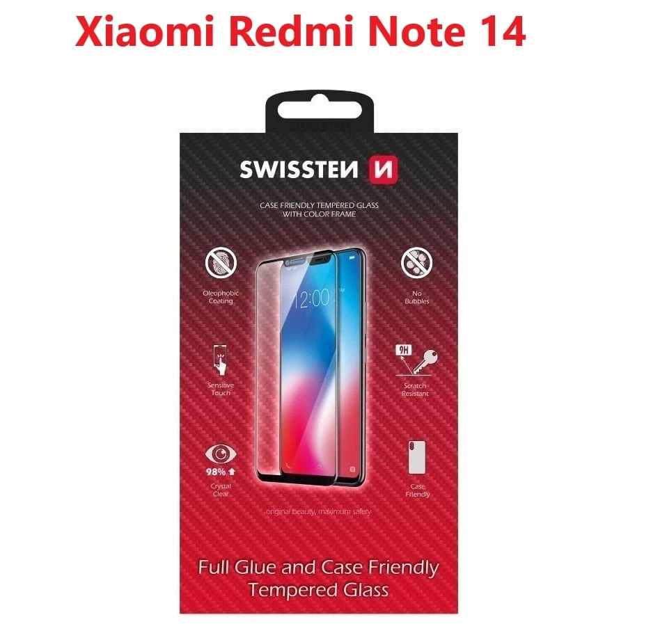 „Swissten“ grūdintas viso veido stiklas, skirtas „Xiaomi Redmi Note 14 5G“