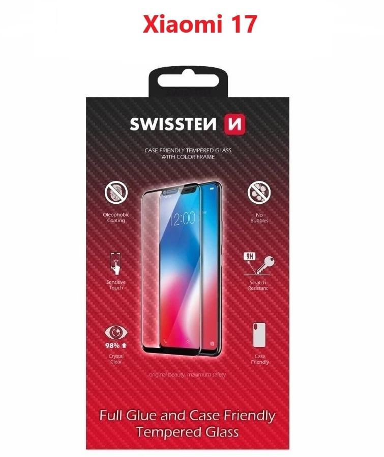 „Swissten“ viso veido spalvotas rėmelis grūdintas stiklas, skirtas „Xiaomi 17 5G“