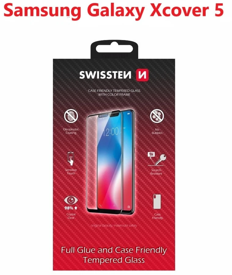 Swissten Full Face grūdintas stiklas Samsung Galaxy XCOVER 5 Juodas