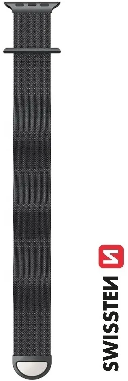 Swissten metalinis dirželis, skirtas Apple Watch 1/2/3/4/5/6/SE / 42-44 mm, Juodos spalvos