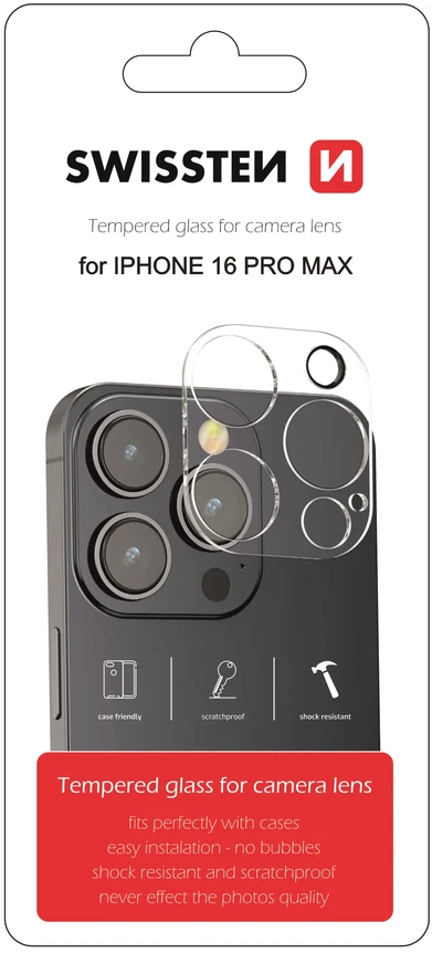 Swissten grūdintas stiklas fotoaparato objektyvui, skirtas Apple iPhone 16 Pro Max