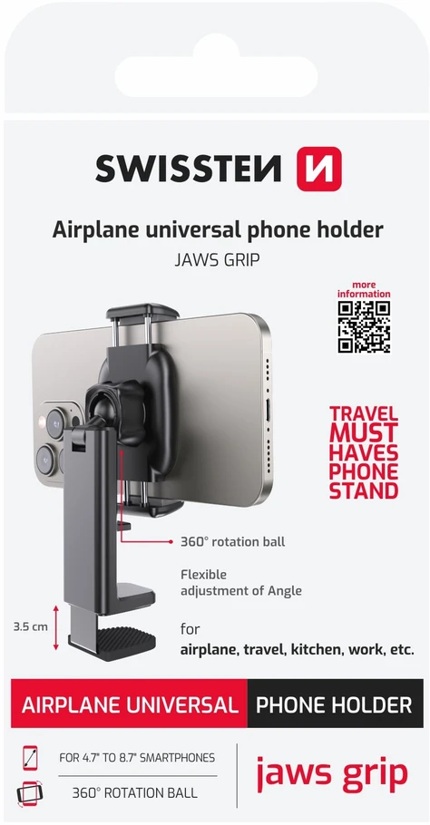 Swissten Universal Išmanusis telefonas Holder With JAWS GRIP 4.7”–8.5”