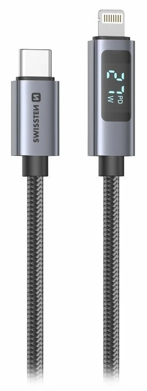 „Swissten LCD“ USB-C–Lightning laidas