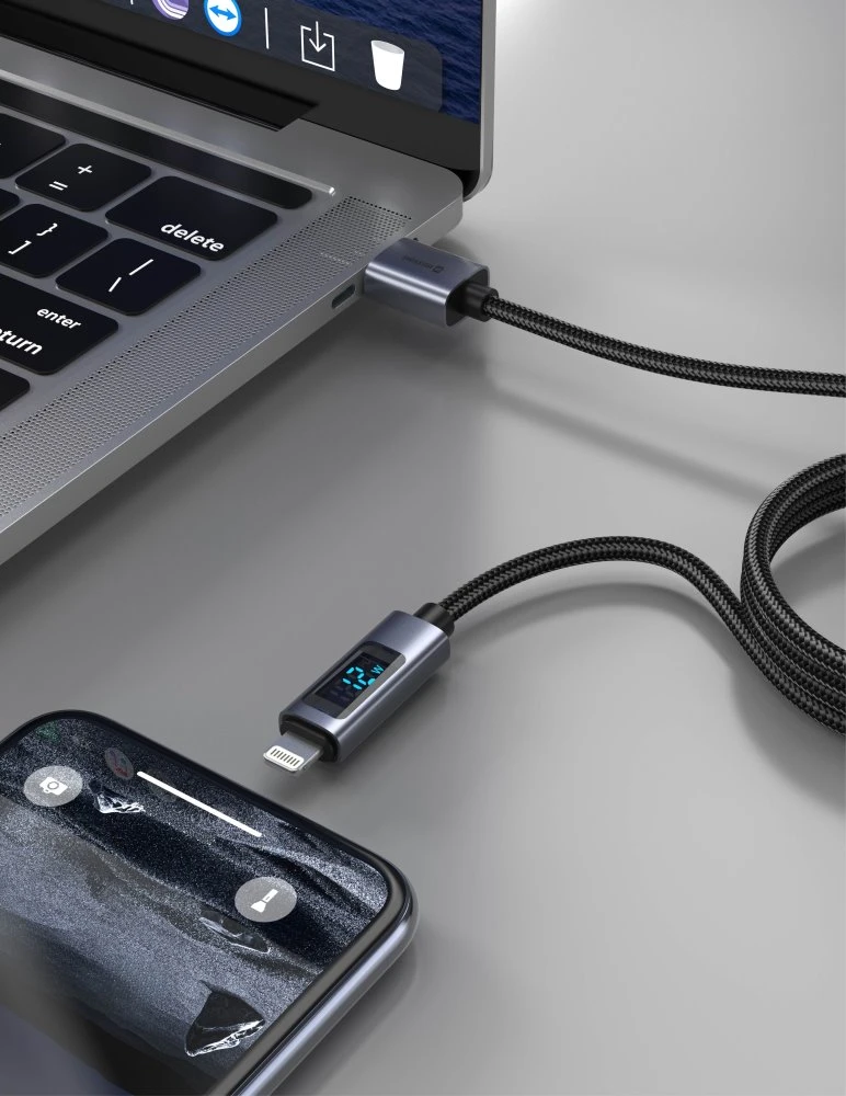 „Swissten“ LCD USB-A į „Lightning“ laidas
