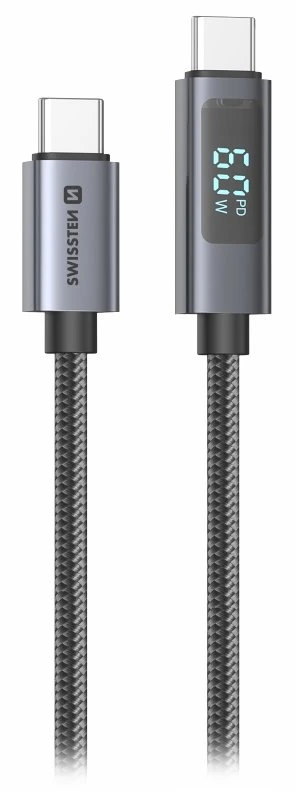 Swissten Swissten LCD Cable 60W USB-C - USB-C 1m
