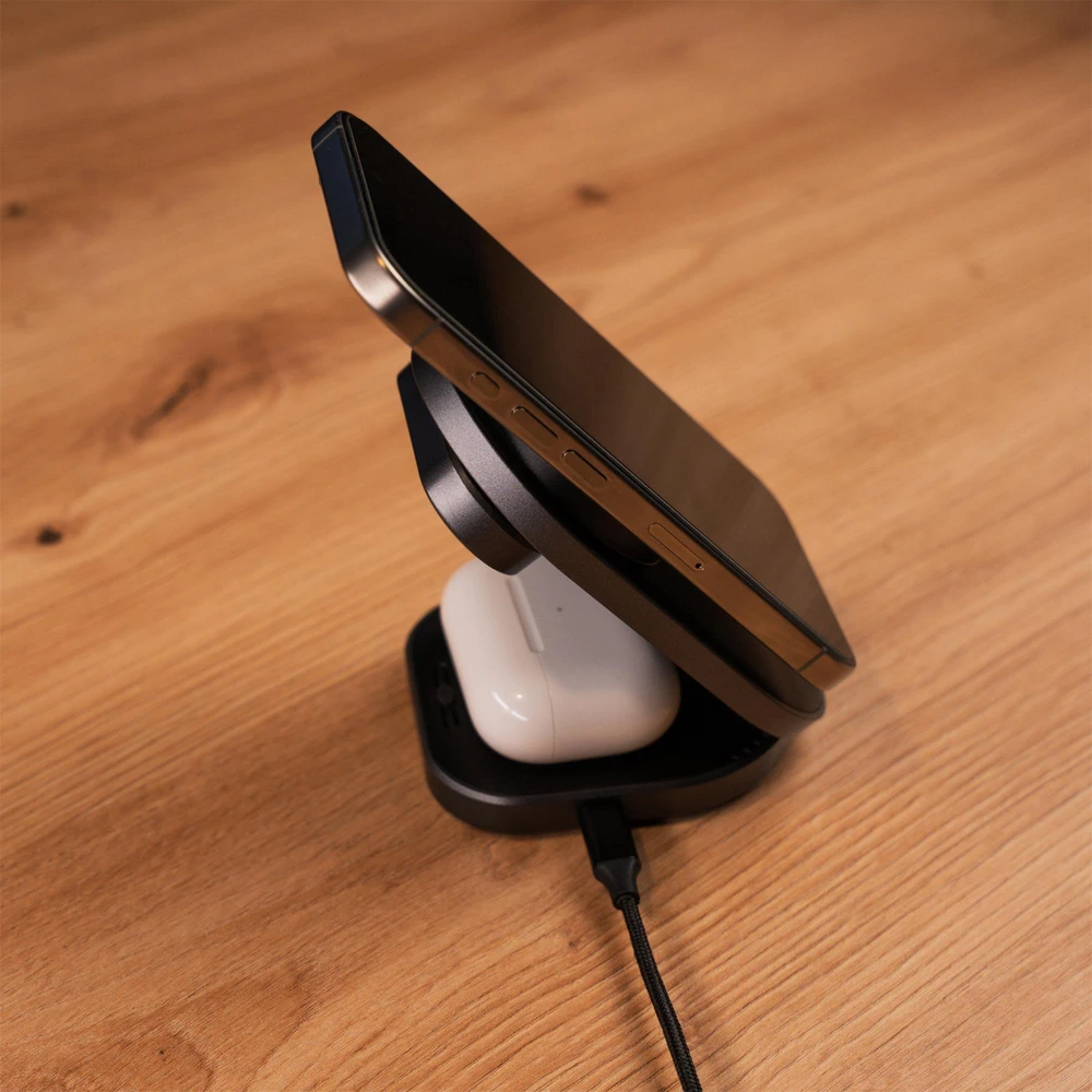 Swissten MagBase 3-in-1 Wireless Charger, Juodas