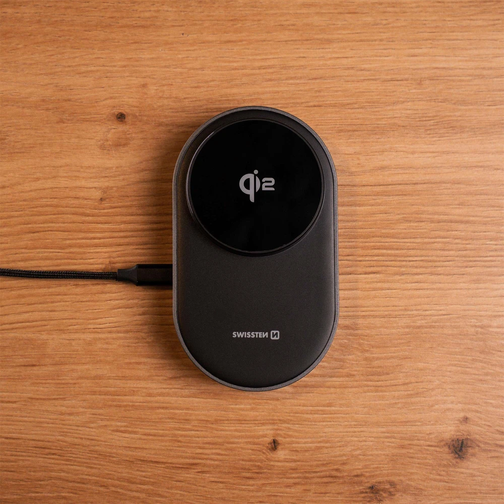 Swissten MagBase 3-in-1 Wireless Charger, Juodas