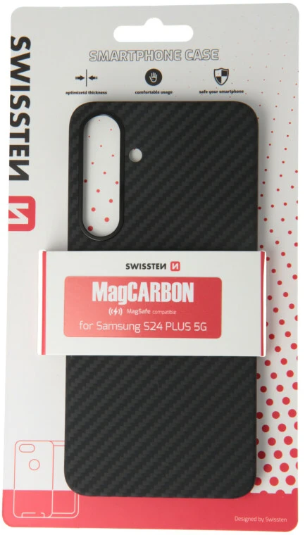 Dėklas SWISSTEN MagCarbon pouzdro pro Samsung Galaxy S24 Plus 5G juoda