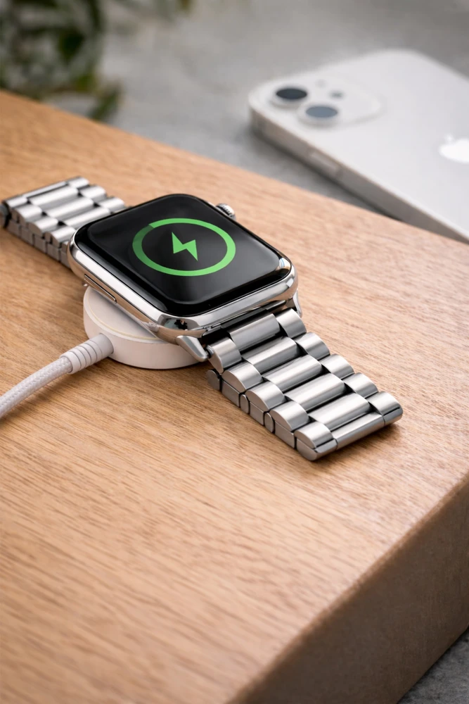 Swissten pintas metalinis magnetinis belaidis įkroviklis, skirtas Apple Watch USB-C 1,2 m
