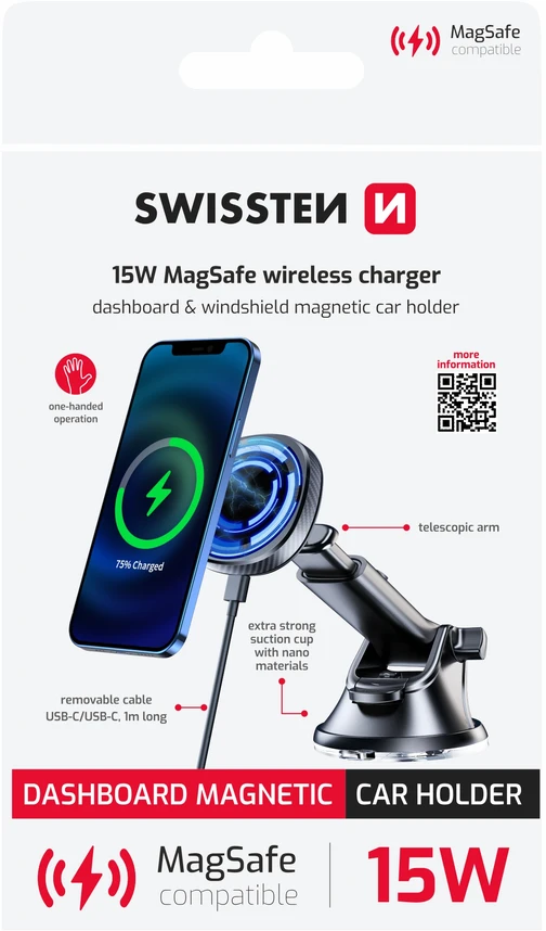 Swissten 15W MagSafe belaidis įkrovimas