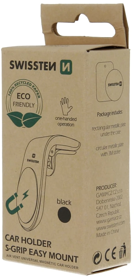 SWISSTEN EASY MOUNT juoda (ECO BALENÍ)