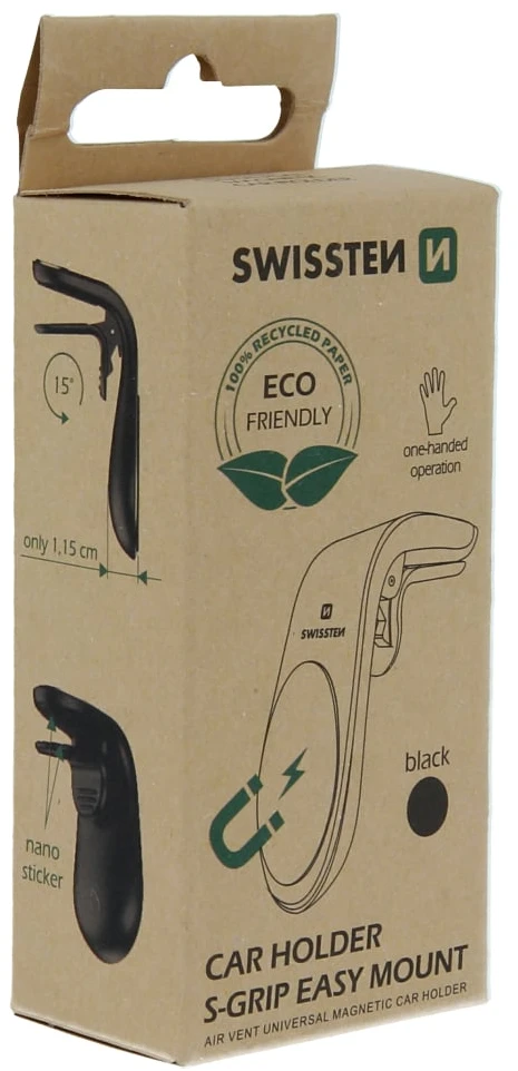 SWISSTEN EASY MOUNT juoda (ECO BALENÍ)