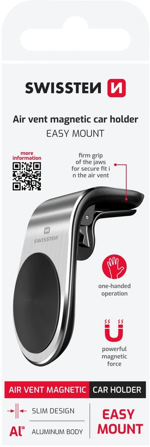 Swissten Easy Mount universalus automobilio oro ventiliacijos laikiklis prietaisams