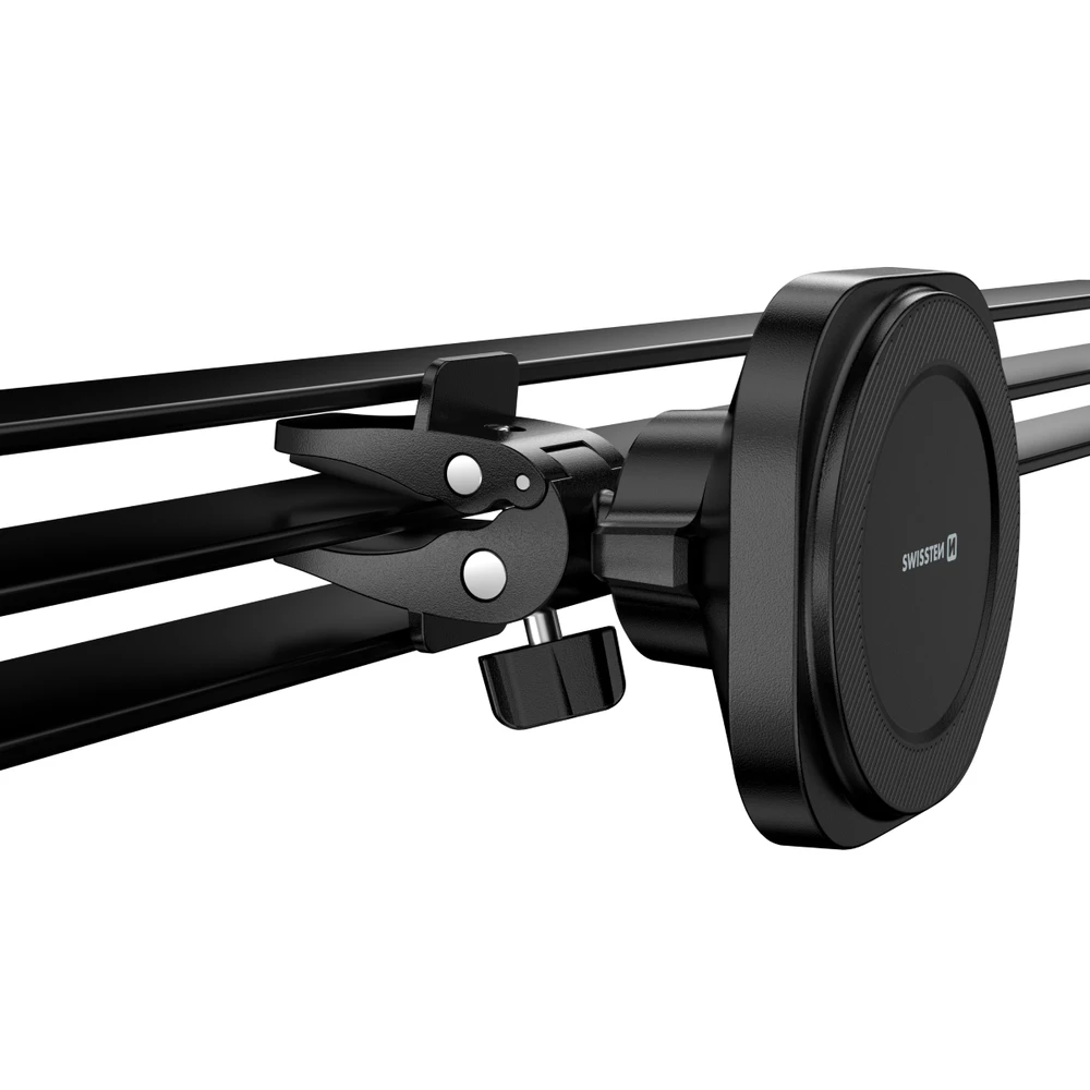 „Swissten Magstick“ kompaktiškas magnetinis automobilio laikiklis su belaidžiu įkrovikliu 15 W/7,5 W (suderinamas su „Magsafe“)