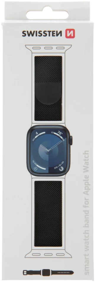 Swissten Išmaniojo laikrodžio Apple 1/2/3/4/5/6/SE dirželis, Juodos spalvos, 38/40mm