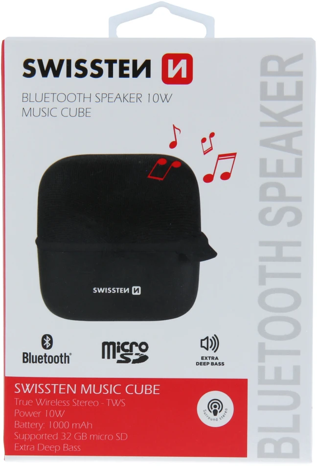 Swissten CUBE Nešiojama kolonėlė Bluetooth / 10W / Micro SD