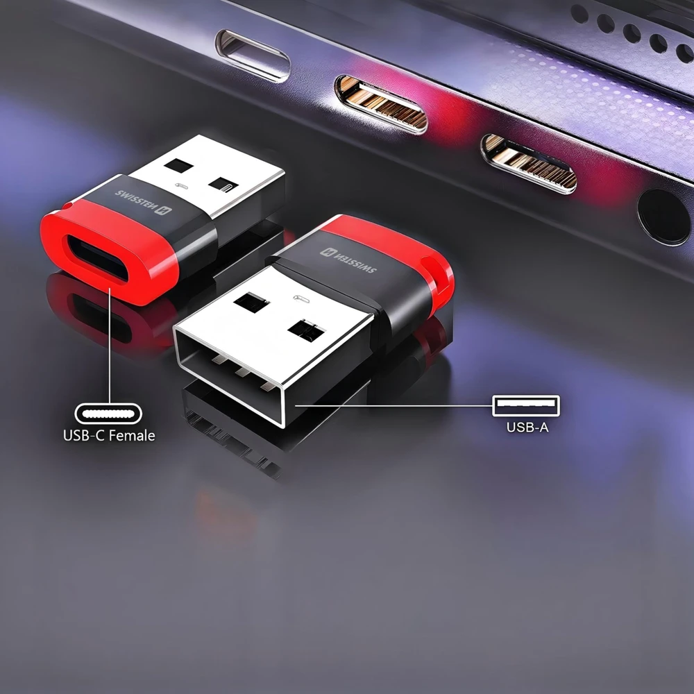 „Swissten DataGUARD“ įkrovimo adapteris su duomenų blokavimu, USB-A–USB-C