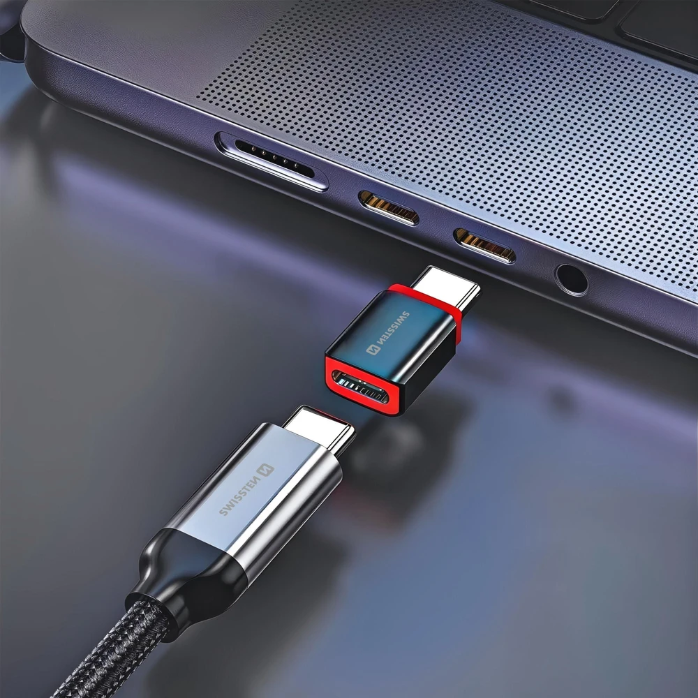 USB kabelis „Swissten Swissten DataGUARD“ įkrovimo adapteris su duomenų blokavimu USB-C į USB-C