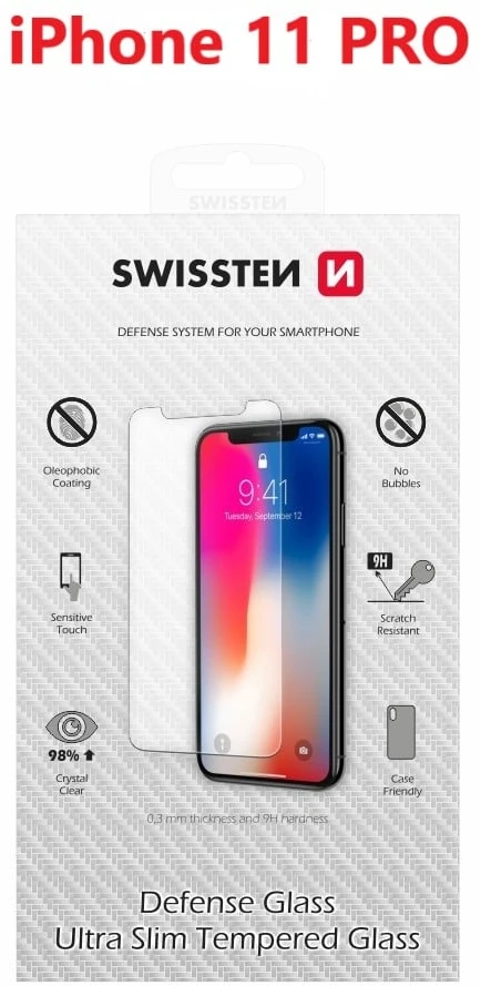 SWISSTEN Apsauginis grūdintas stiklas 2.5D, skirtas Apple iPhone 11 PRO