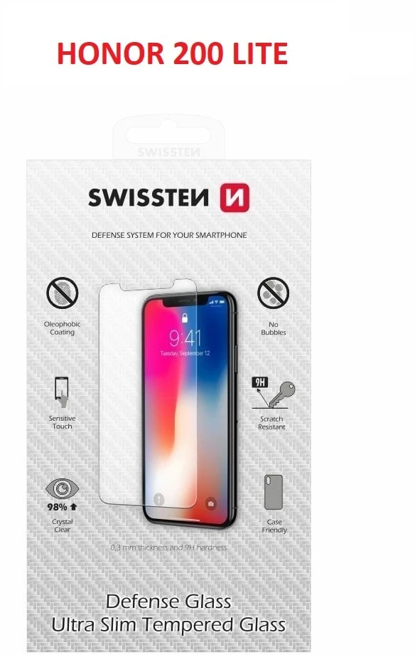 Swissten Ultra Slim grūdintas stiklas, skirtas Honor 200 Lite