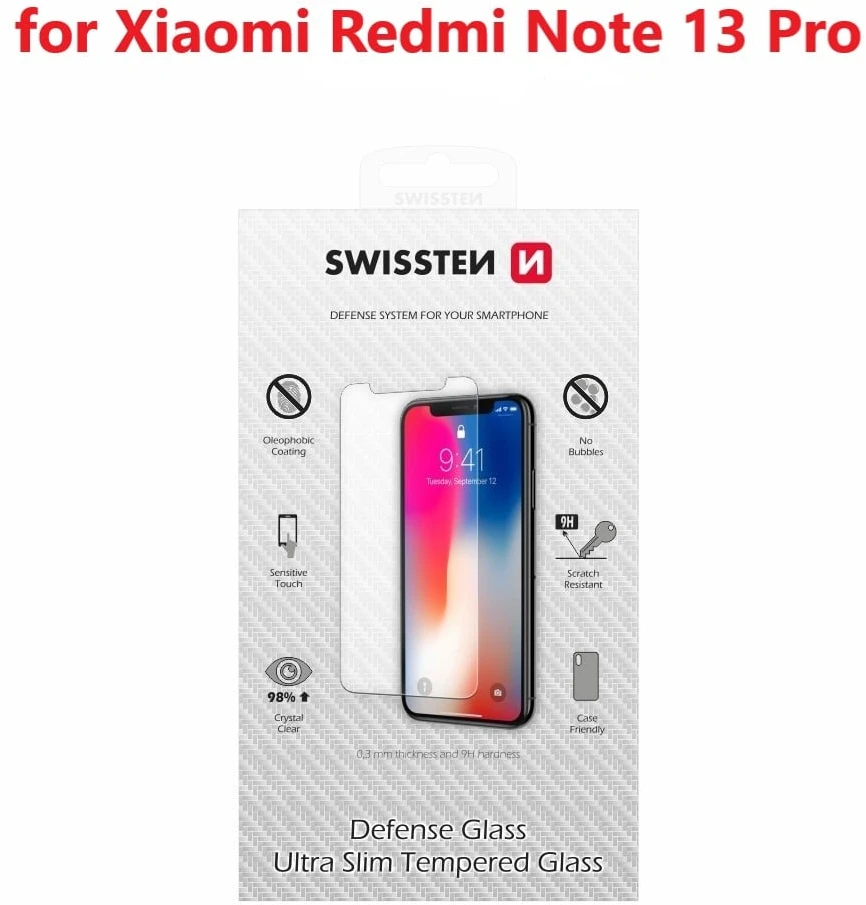 Swissten Ultra Slim grūdinto stiklo aukščiausios kokybės ekrano apsauga Xiaomi Redmi Note 13 Pro 4G / 5G