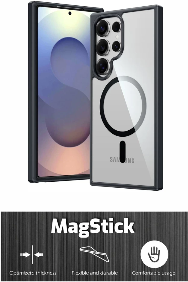Swissten Clear Jelly Magstick metalinis dėklas, skirtas Samsung Galaxy S25 Ultra 5G