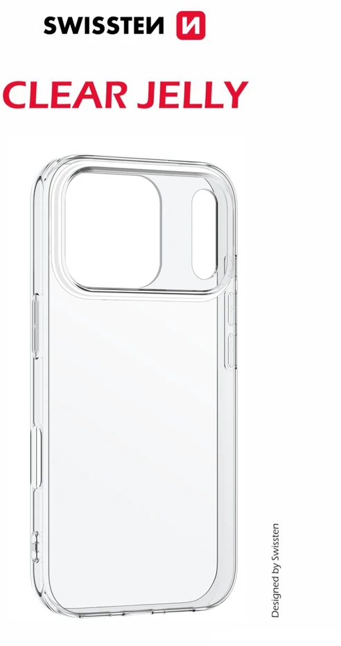 „Swissten“ skaidrus želė dėklas, skirtas „Apple iPhone 17 Pro Max“ – permatomas