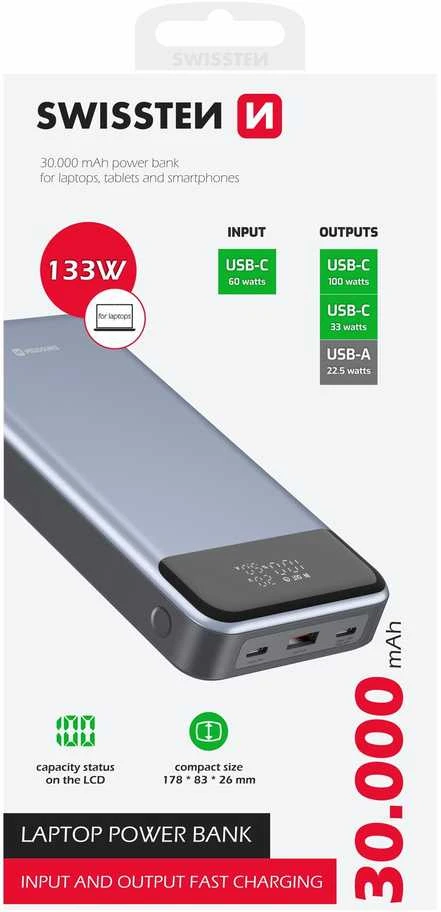 Powerbank Swissten Swissten Power Bank 133W 30000 mAh