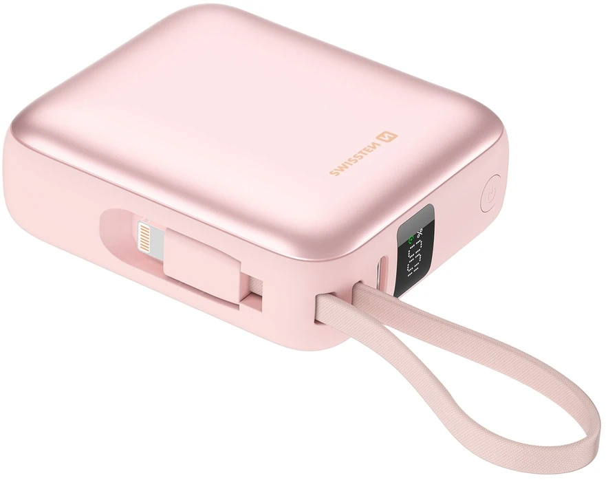 Powerbank Swissten SPACE 10000 mAh Rožinė