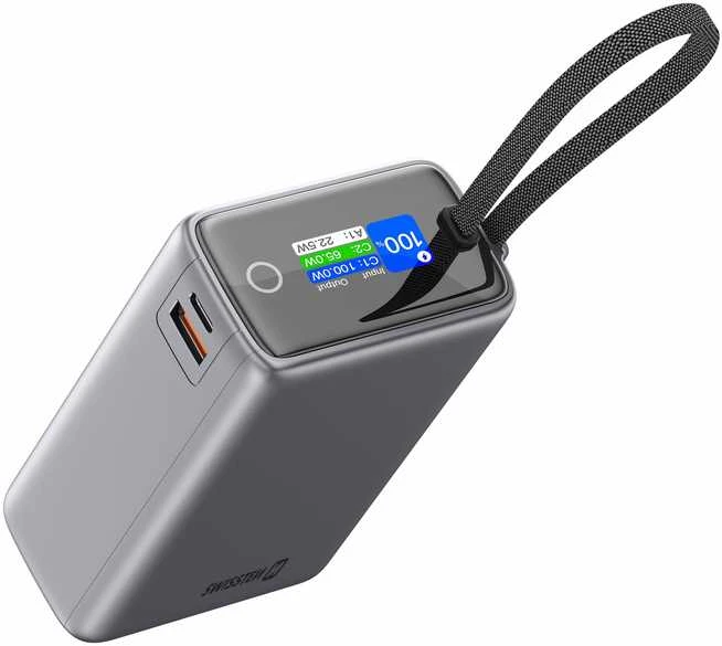 „Swissten“ išorinė baterija 25000 mAh (96,25 Wh) 100 W su integruotu USB-C laidu