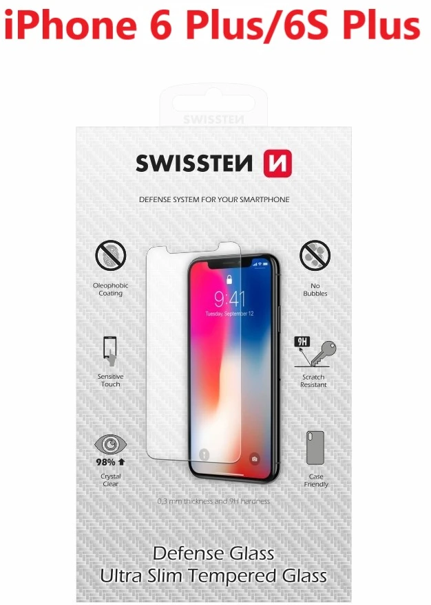 Swissten Ultra Slim grūdinto stiklo Premium 9H ekrano apsauga Apple iPhone 6 Plus / 6S Plus