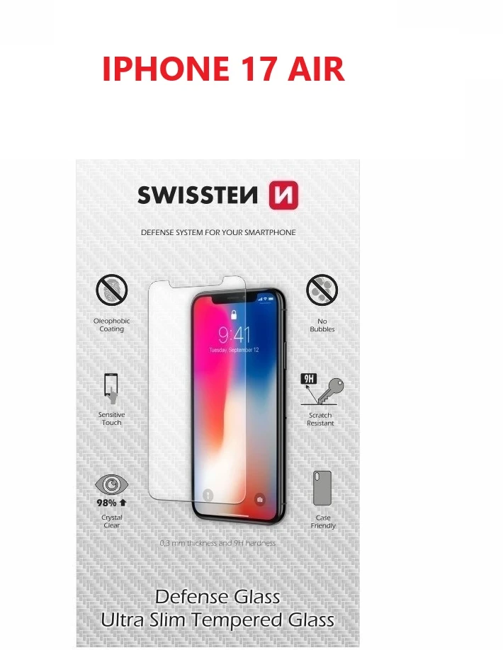 Swissten Itin plonas grūdintas stiklas Apple iPhone 17 Air