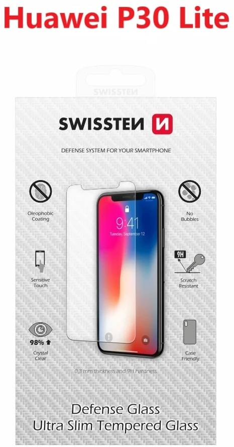 SWISSTEN Apsauginis grūdintas stiklas 2.5D, skirtas HUAWEI P30 LITE