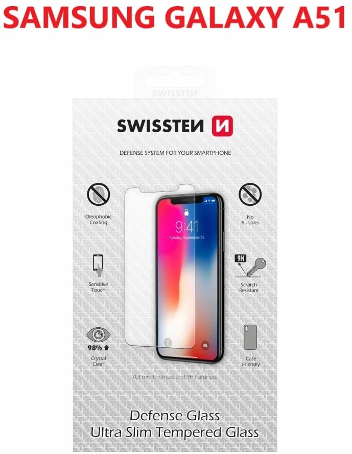 Swissten Ultra Slim grūdinto stiklo Premium 9H ekrano apsauga Samsung A515F Galaxy A51