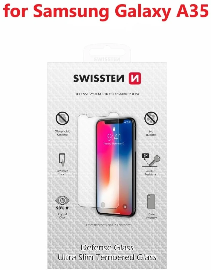 Swissten Ultra Slim grūdintas stiklas Premium 9H, skirtas Samsung Galaxy A35