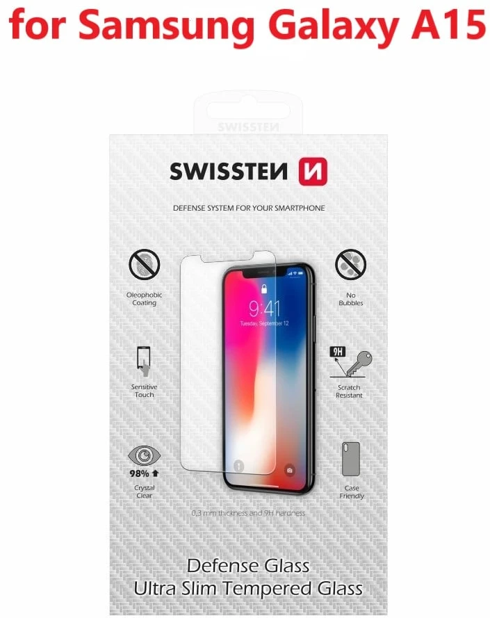 SWISSTEN Apsauginis grūdintas stiklas 2.5D, skirtas SAMSUNG GALAXY A15