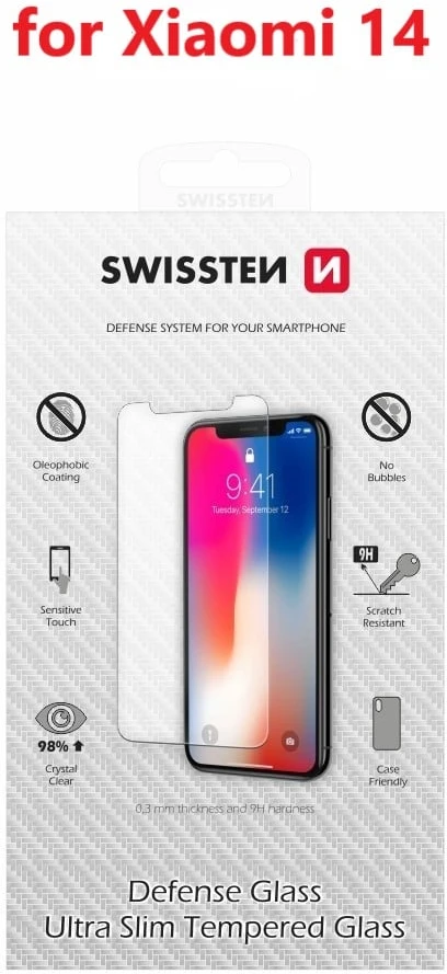 Swissten Ultra Slim grūdinto stiklo aukščiausios kokybės ekrano apsauga Xiaomi 14